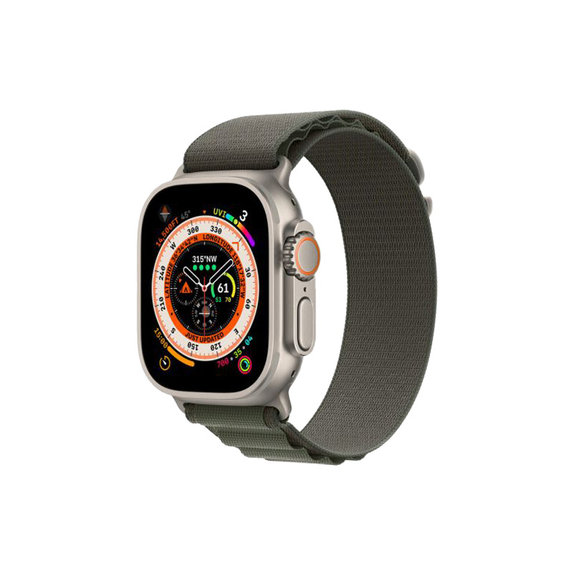 FixPremium - Řemínek Alpine Loop pro Apple Watch (42, 44, 45 a 49mm), zelená