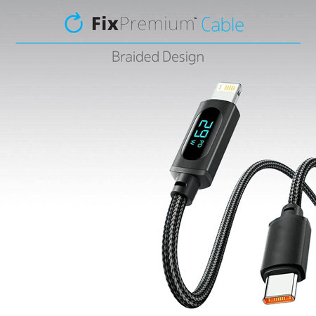 FixPremium - USB-C / USB Kabel s Fukncií Power Delivery (1m), černá
