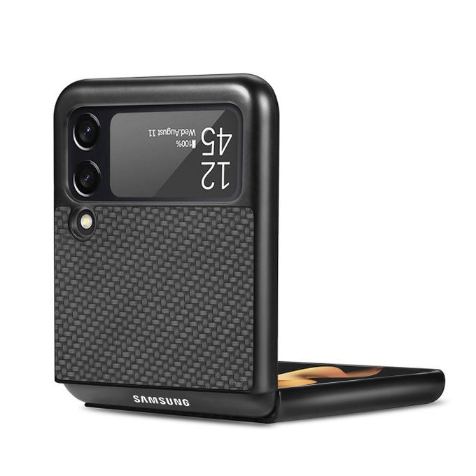 FixPremium - Pouzdro Carbon pro Samsung Galaxy Z Flip 4, modrá