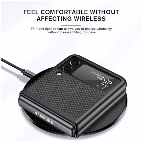 FixPremium - Pouzdro Carbon pro Samsung Galaxy Z Flip 4, hnědá