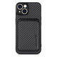 FixPremium - Pouzdro Carbon s MagSafe Wallet pro iPhone 13 mini, černá