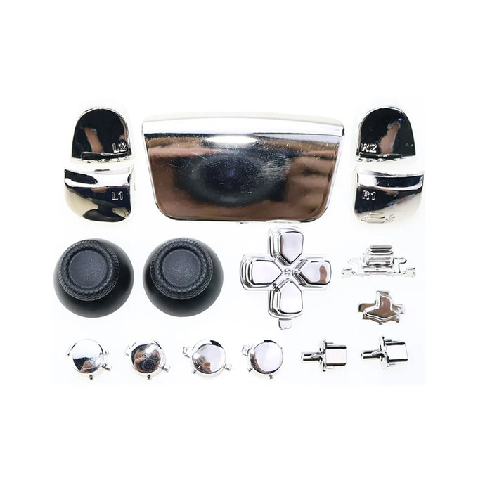 FixPremium - Luxury Dekorativní prvky pro PS5 DualSense, stříbrná