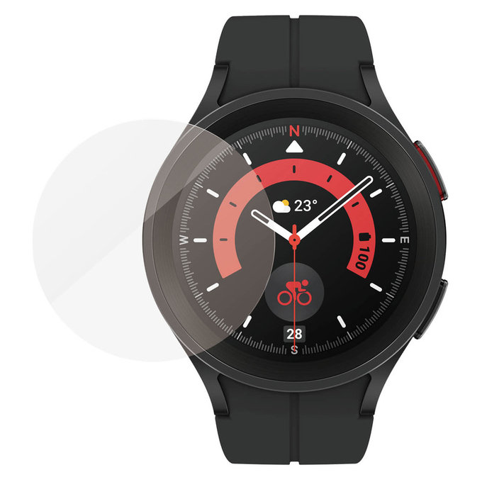 Tvrzené sklo Flat Glass AB pro Samsung Galaxy Watch 5 Pro 45 mm, Čirá, PanzerGlass