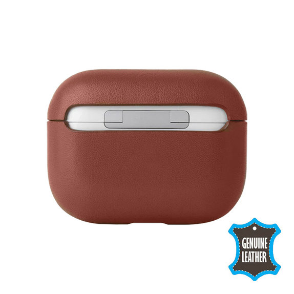 FixPremium - Kožené Pouzdro pro AirPods 3, hnědá