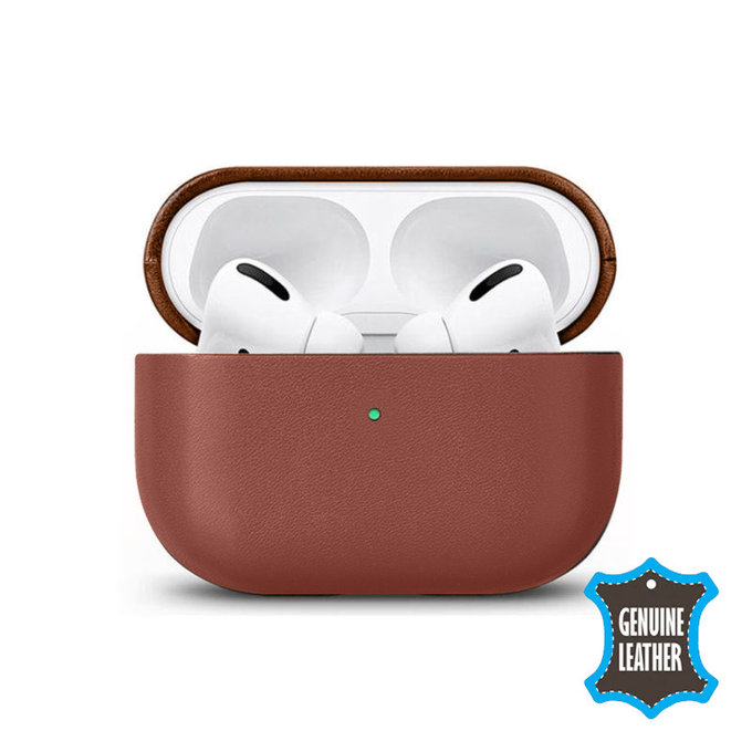 FixPremium - Kožené Pouzdro pro AirPods Pro, hnědá