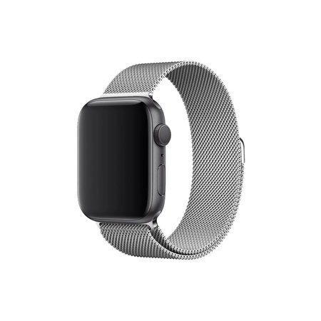 FixPremium - Řemínek Milanese Loop pro Apple Watch (42, 44, 45 a 49mm), stříbrná