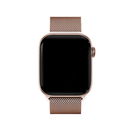 FixPremium - Řemínek Milanese Loop pro Apple Watch (42, 44, 45 a 49mm), rose gold