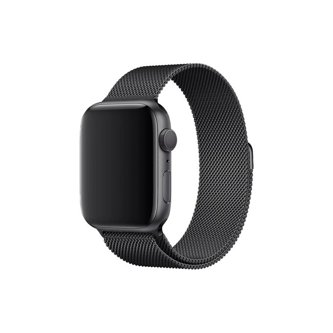 FixPremium - Řemínek Milanese Loop pro Apple Watch (38, 40 a 41mm), černá