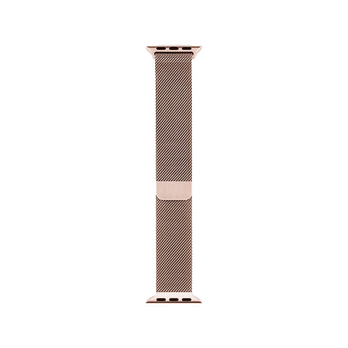 FixPremium - Řemínek Milanese Loop pro Apple Watch (38, 40 a 41mm), rose gold