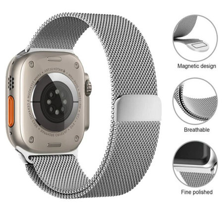 FixPremium - Řemínek Milanese Loop pro Apple Watch (38, 40 a 41mm), rose gold