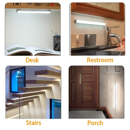 FixPremium - LED Noční Světlo s Pohybovým Senzorem (teplá žlutá), (0.3m), bílá