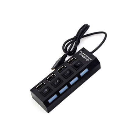 FixPremium - USB Hub s Vypínačem pro 4 USB, černá