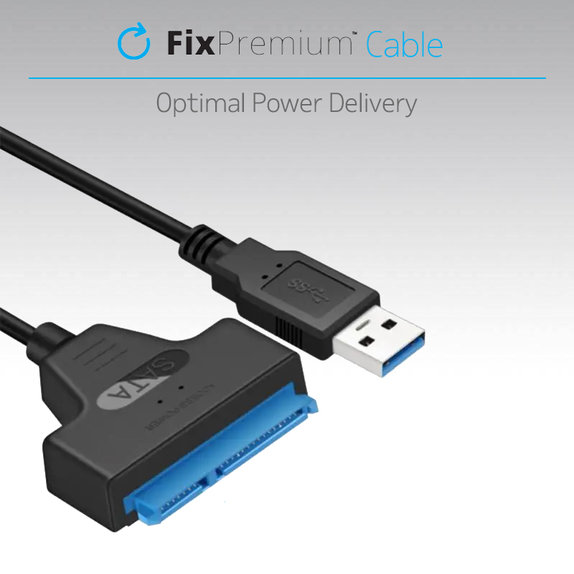 FixPremium - Kabel - USB-C / SATA 2.5", černá