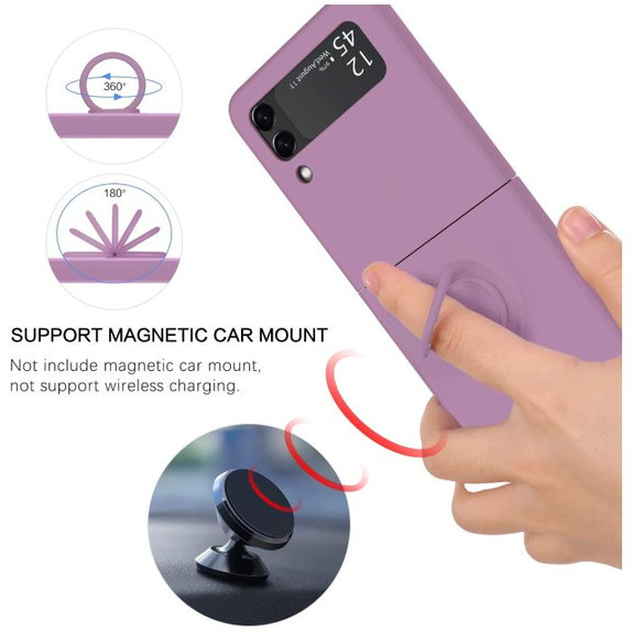 FixPremium - Pouzdro Ring pro Samsung Galaxy Z Flip 4, fialová