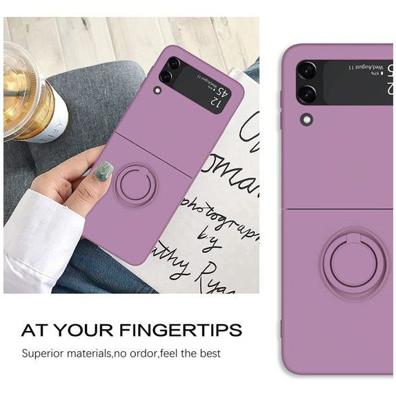 FixPremium - Pouzdro Ring pro Samsung Galaxy Z Flip 4, fialová