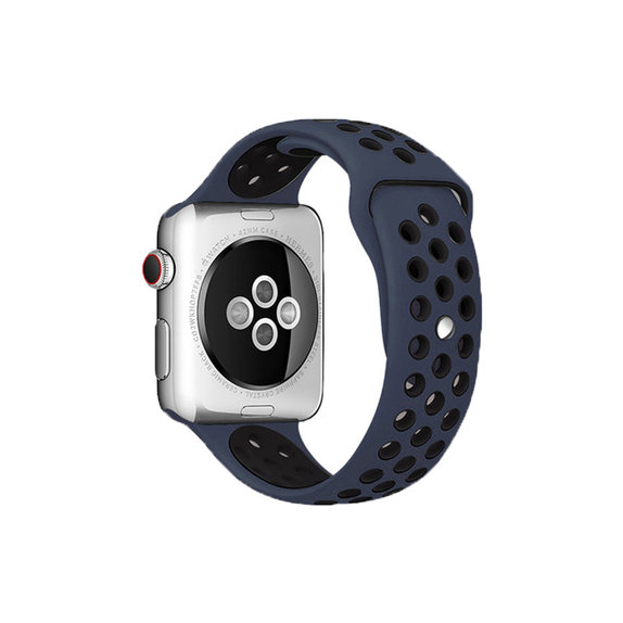 FixPremium - Silikonový Sportovní Řemínek pro Apple Watch (42, 44, 45 a 49mm), modrá