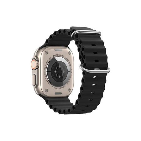 FixPremium - Řemínek Ocean Loop pro Apple Watch (42, 44, 45 a 49mm), černá