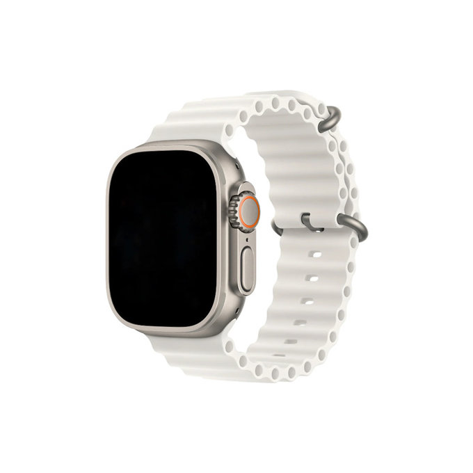 FixPremium - Řemínek Ocean Loop pro Apple Watch (42, 44, 45 a 49mm), bílá