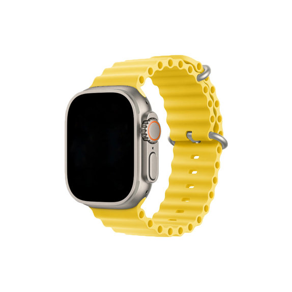 FixPremium - Řemínek Ocean Loop pro Apple Watch (42, 44, 45 a 49mm), žlutá