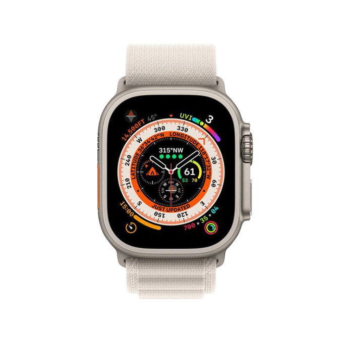 FixPremium - Řemínek Alpine Loop pro Apple Watch (42, 44, 45 a 49mm), starlight