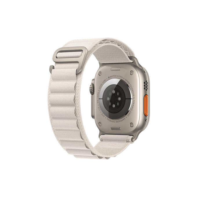 FixPremium - Řemínek Alpine Loop pro Apple Watch (42, 44, 45 a 49mm), starlight