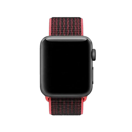 FixPremium - Nylonový Řemínek pro Apple Watch (38, 40 a 41mm), červená