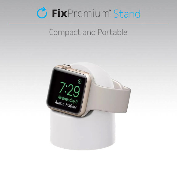 FixPremium - Silikónový Stojan pro Apple Watch, bílá