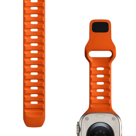 FixPremium - Řemínek Sport Silicone pro Apple Watch (42, 44, 45 a 49mm), oranžová