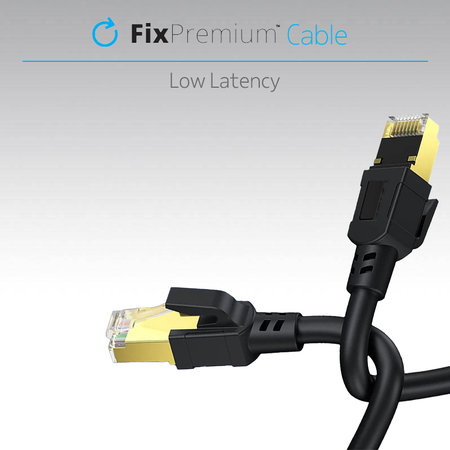 FixPremium - Síťový Kabel - RJ45 / RJ45 (1m), černá