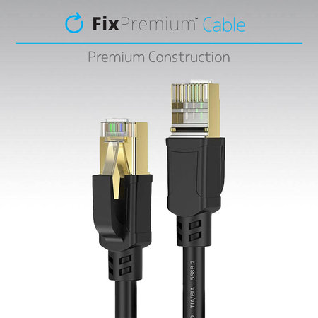 FixPremium - Síťový Kabel - RJ45 / RJ45 (2m), černá