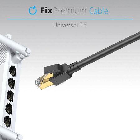 FixPremium - Síťový Kabel - RJ45 / RJ45 (2m), černá
