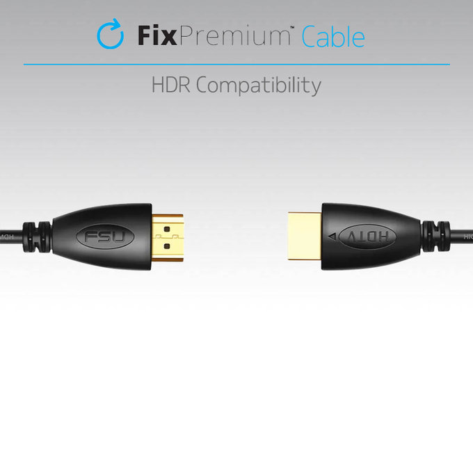 FixPremium - HDMI / HDMI Kabel, HDMI 2.0 (1m), černá