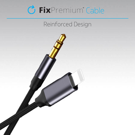 FixPremium - Lightning / Jack 3.5mm Kabel (1m), černá