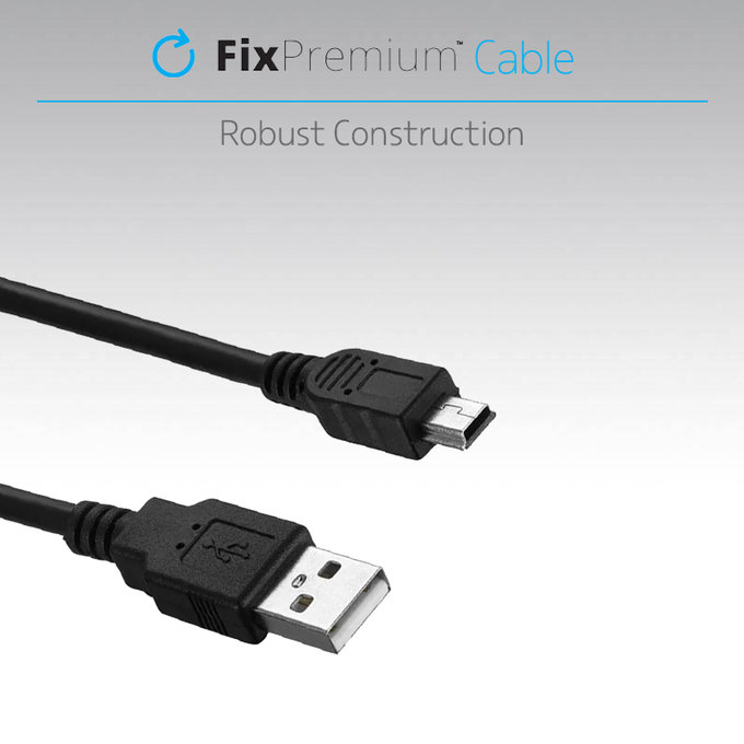FixPremium - Mini-USB / USB Kabel (1m), černá