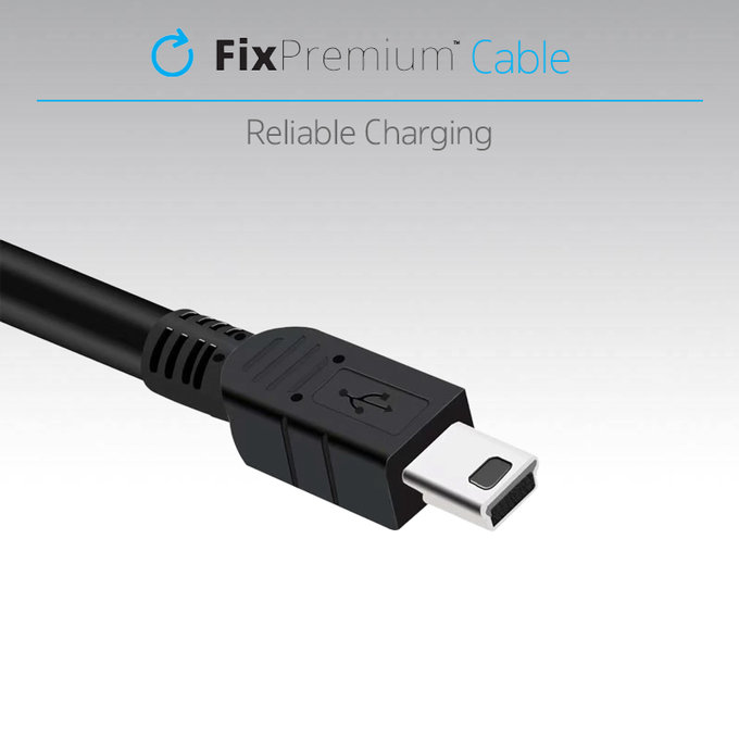 FixPremium - Mini-USB / USB Kabel (1m), černá