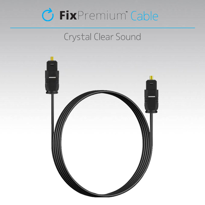 FixPremium - Audio Optický Kabel (1m), černá