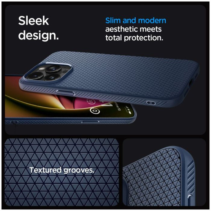 Spigen - Pouzdro Liquid Air pro iPhone 15 Pro, navy blue