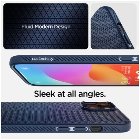Spigen - Pouzdro Liquid Air pro iPhone 15, navy blue