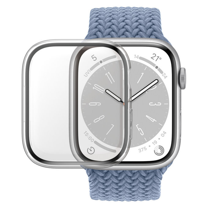 Tvrzené sklo Full Body D3O pro Apple Watch 9/8/7 41 mm, Transparentní, PanzerGlass