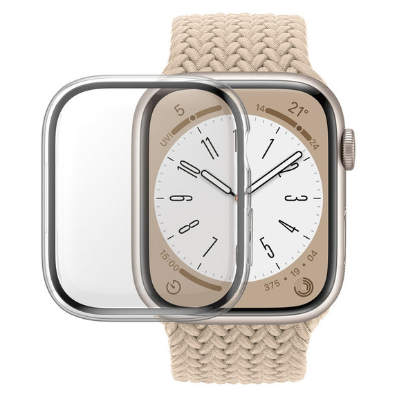 Tvrzené sklo Full Body D3O pro Apple Watch 9/8/7 45 mm, Transparentní, PanzerGlass