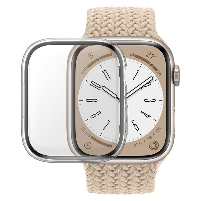 Tvrzené sklo Full Body D3O pro Apple Watch 9/8/7 45 mm, Transparentní, PanzerGlass