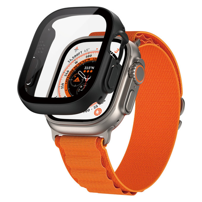 Tvrzené sklo Full Body D3O pro Apple Watch Ultra/Ultra 2, Černá, PanzerGlass