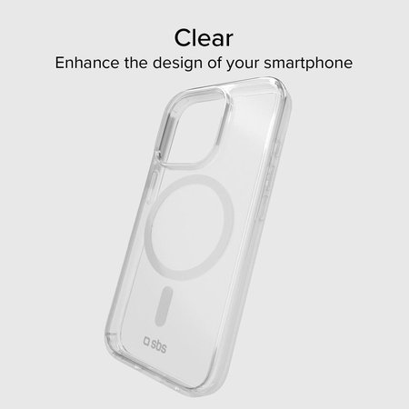 SBS - Puzdro Light Mag s MagSafe pro iPhone 15 Pro, transparentní