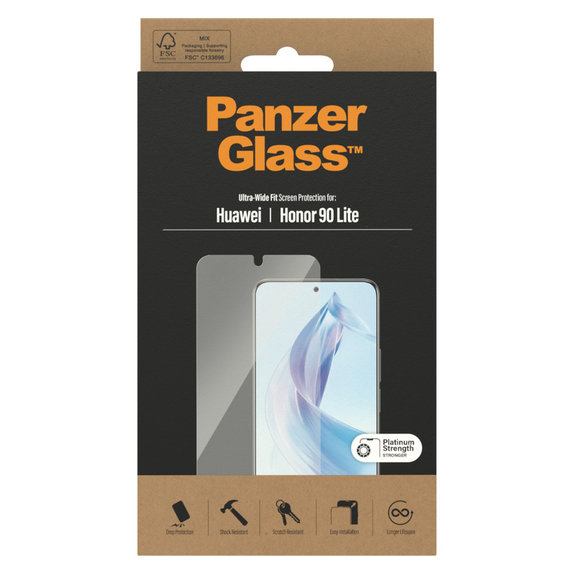 Tvrzené sklo UWF pro Honor 90 Lite, Čirá, PanzerGlass