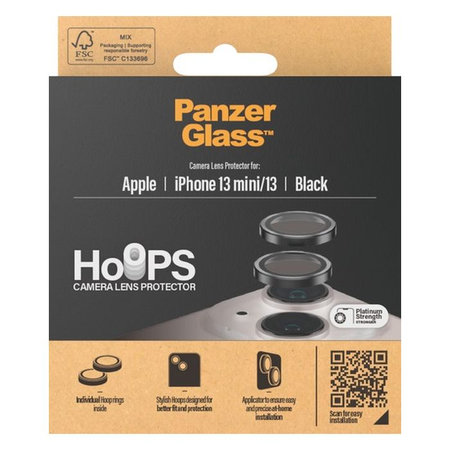 PanzerGlass - Ochranný kryt Objektívu Fotoaparátu Hoops pro iPhone 13 a 13 mini, černá
