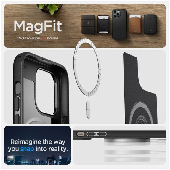 Spigen - Pouzdro Mag Armor s MagSafe pro iPhone 14 Pro, matte black