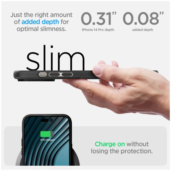 Spigen - Pouzdro Mag Armor s MagSafe pro iPhone 14 Pro, matte black