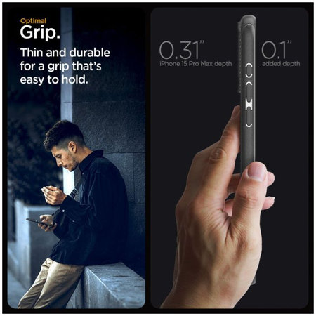 Spigen - Pouzdro Mag Armor s MagSafe pro iPhone 15 Pro Max, Matte Black