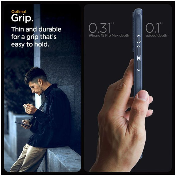 Spigen - Pouzdro Mag Armor s MagSafe pro iPhone 15 Pro Max, Navy Blue