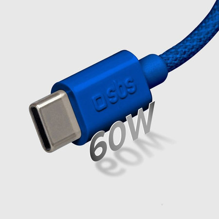 SBS - Kabel USB-C/USB-C, 60W, PD, 1.5m, modrá